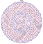 Una representación de espirales de Fibonacci en un girasol de 3.000 pipas.